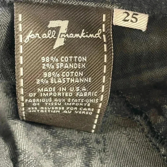 7 For All Mankind Brocade Foil Print Velvet Skinny Jeans Size 25 - Picture 10 of 10